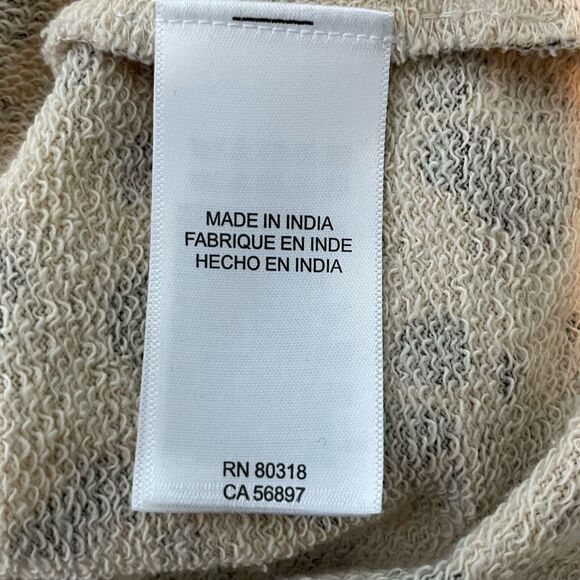 Lucky Brand Leopard Print Hoodie Sweatshirt Tan Black French Terry Long Sleeve S - Picture 6 of 8